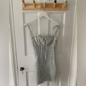 Princess Polly Sage Gingham Mini Dress